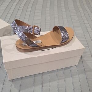 Steve Madden Silver Glitter Sandals